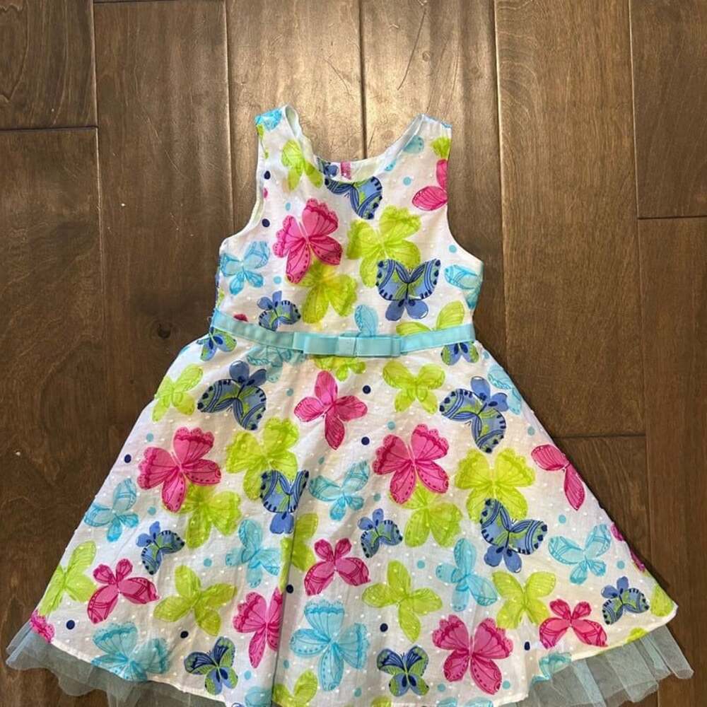 Youngland Baby Butterfly Floral Dress‎ - Girls 4T